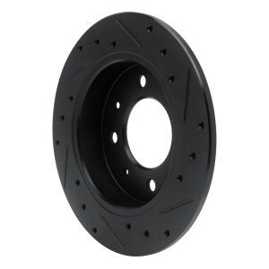 Kia Spectra Brake Rotor (1) - Rear Left - R1 Concepts - Drilled & Slotted - Black - `04-`09